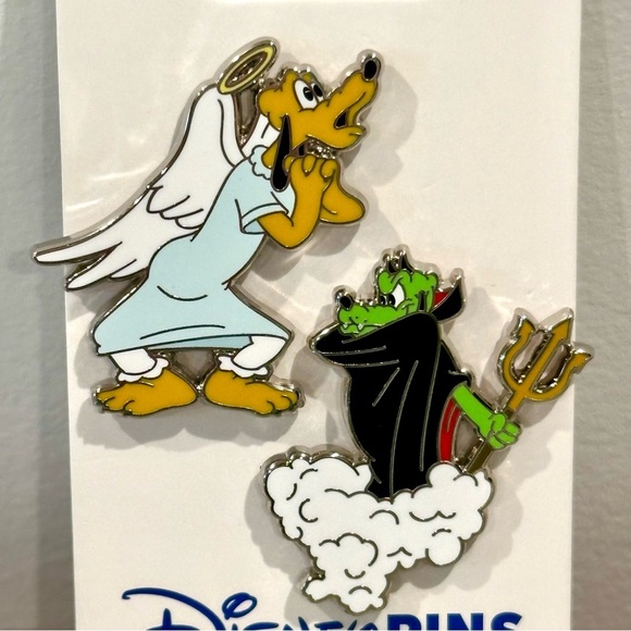 Disney Pins Pluto Angel and Devil set of 2 park trading pins - Picture 2 of 3